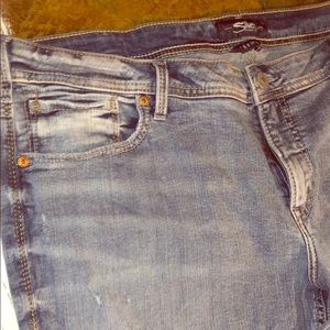 Silver Skinny Jeans size 20 distressed